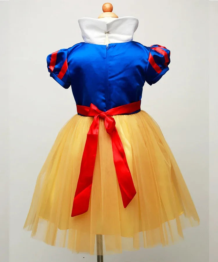 Snow White Princess Dress – Girls Halloween Costume with Cape