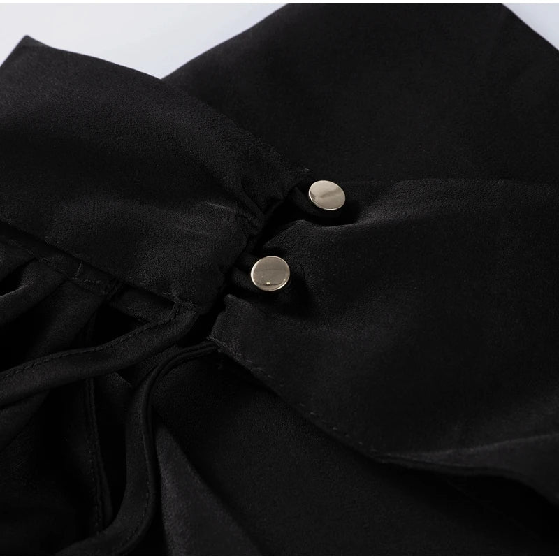 Elegant Satin Halter Dress – Backless Party Gown for Women