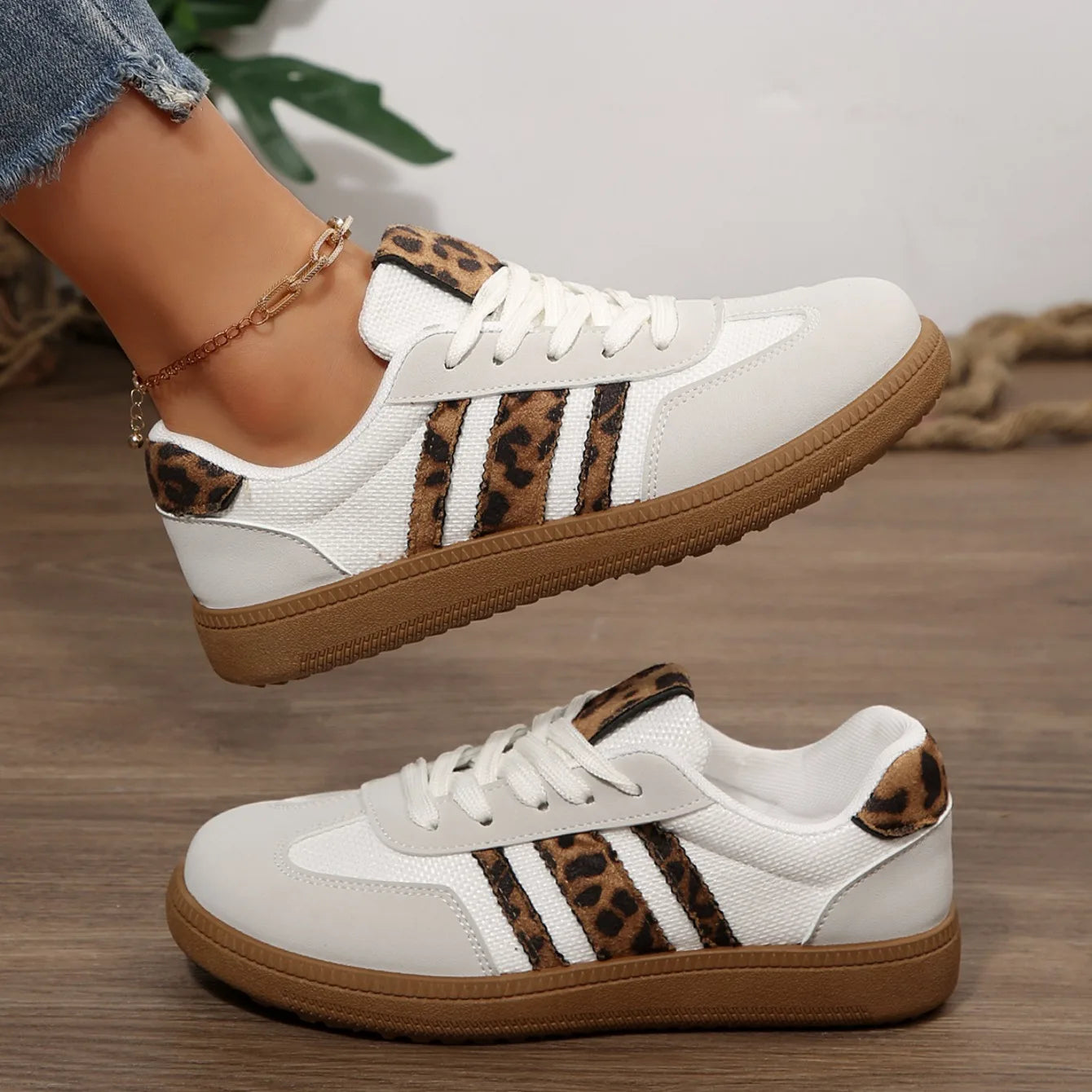 Women's Leopard Print Slip-On Sneakers