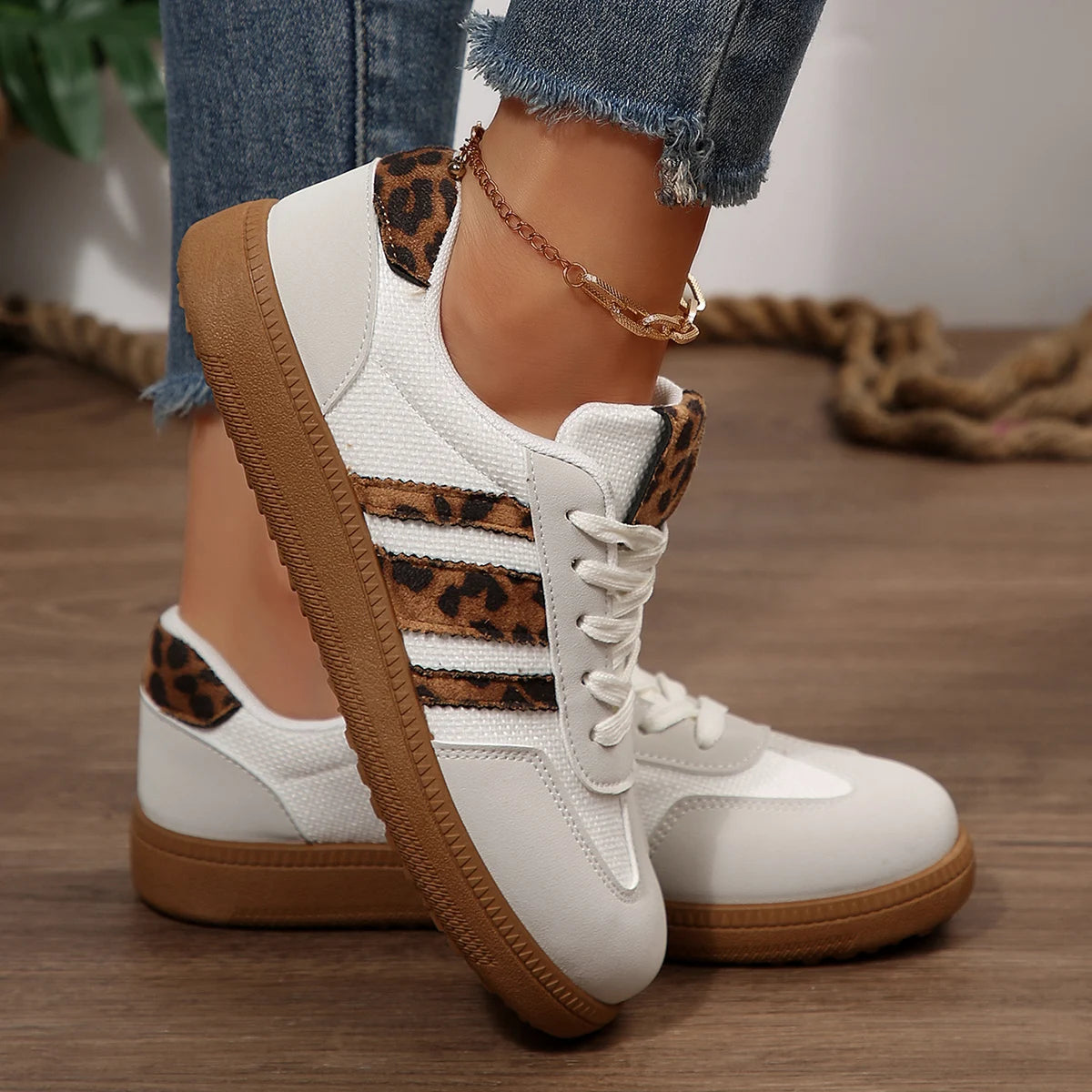Women's Leopard Print Slip-On Sneakers