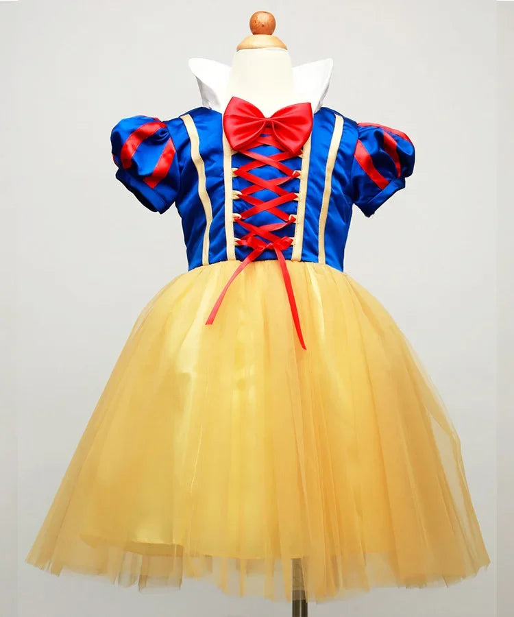 Snow White Princess Dress – Girls Halloween Costume with Cape